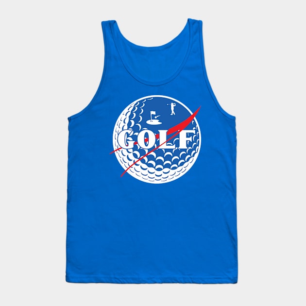 NASA Golf Parody Graphic Design Tank Top by darklordpug